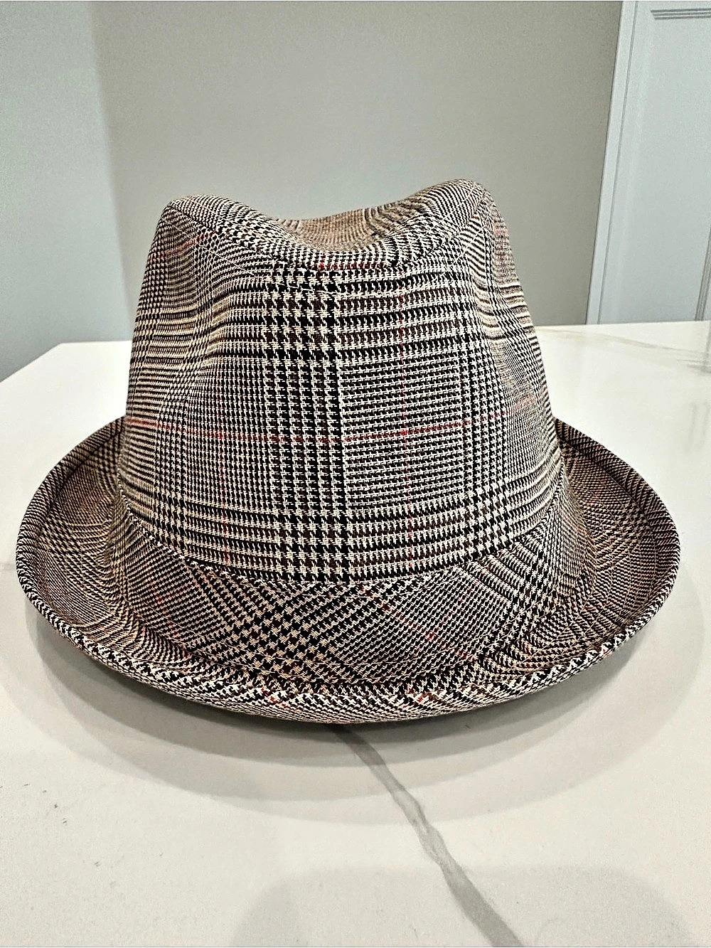Nordstrom Plaid Fedora in Brown & Black NWT size 0/S
